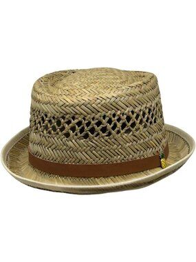 Handmade Straw Pork Pie Hat for Men & Women – Boater Fedora Sun Hat, Upturn
